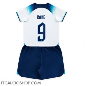 Inghilterra Harry Kane #9 Prima Maglia Bambino Mondiali 2022 Manica Corta (+ Pantaloni corti)
